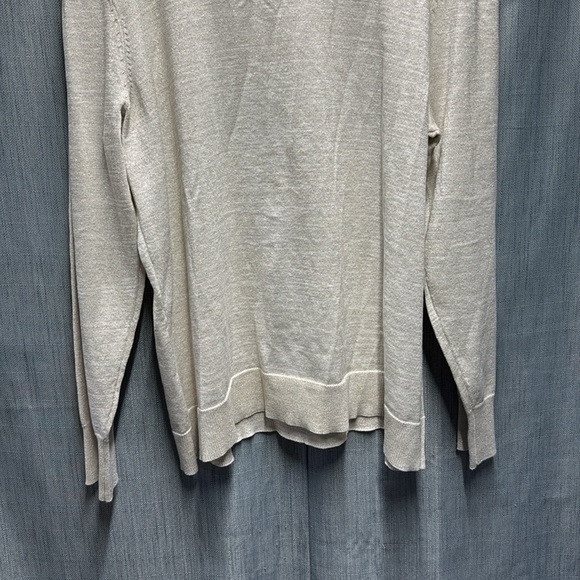 🇺🇸 Liz Claiborne gold stitch Cream Button-Shoulder Sweater size 2X - Picture 10 of 10
